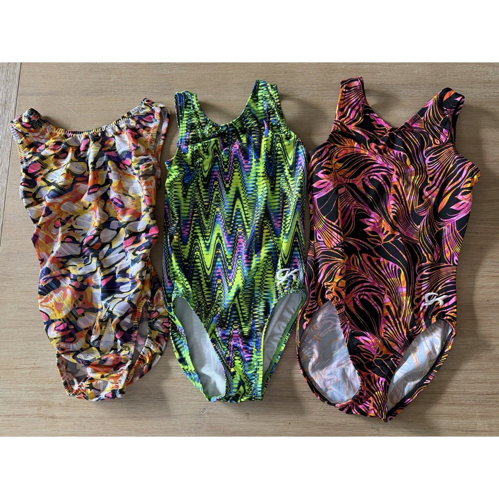 GK Elite Foxy's CM Gymnastics Leotard Bundle Child Medium M Multicolor